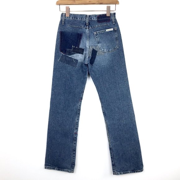 Seal Kay Patchwork Indigo Blue Denim Jeans Straight Leg Fit Womens Size 26 NWOT - Picture 15 of 16